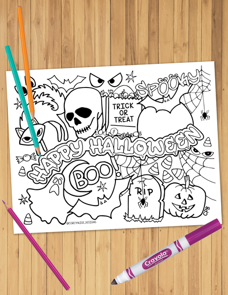 Happy Halloween Coloring Sheet