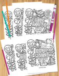 Load image into Gallery viewer, Camp Collage Coloring Sheets
