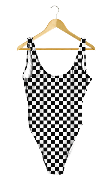 Black & White Checkered One-Piece