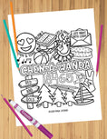 Load image into Gallery viewer, Camp Collage Coloring Sheets
