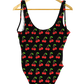 Cherries on Black One-Piece