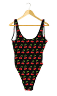 Load image into Gallery viewer, Cherries on Black One-Piece
