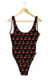 Cherries on Black One-Piece