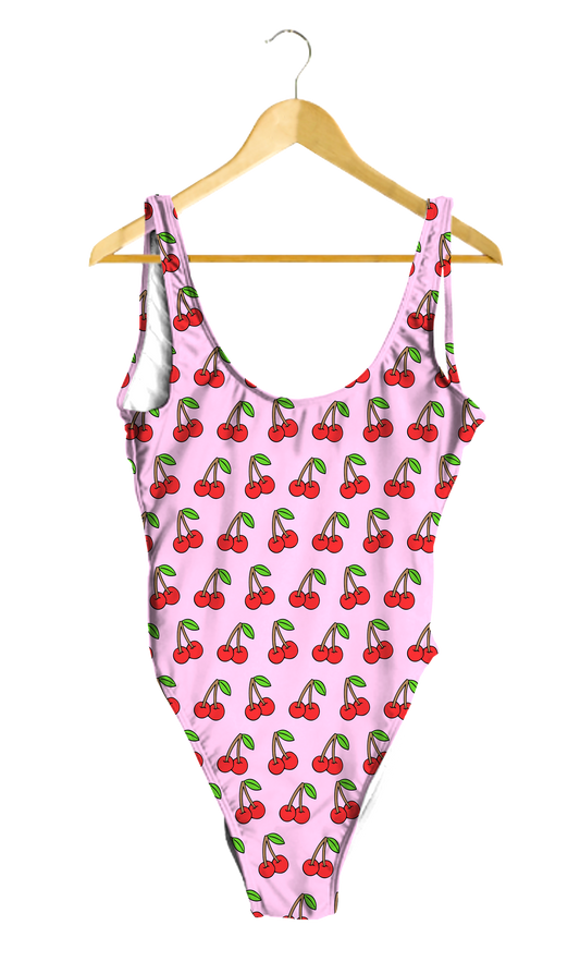 Cherries on Pink One-Piece