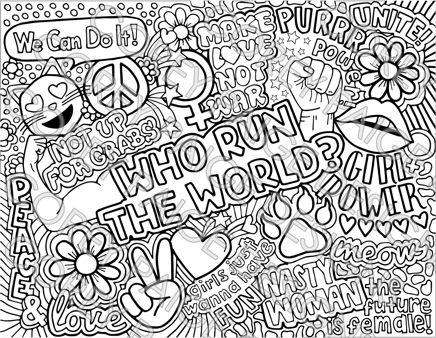 Girl Power Coloring Sheet – CoreyPaigeDesigns girl-power-coloring-sheet-coreypaigedesigns