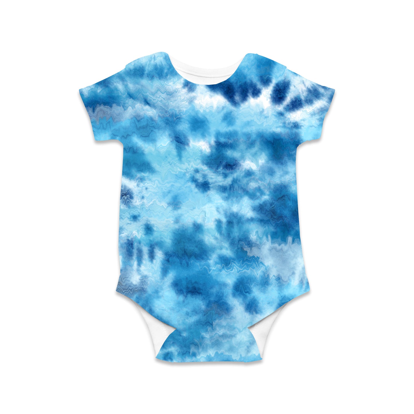 Distressed Blue Tie Dye Baby Onesie