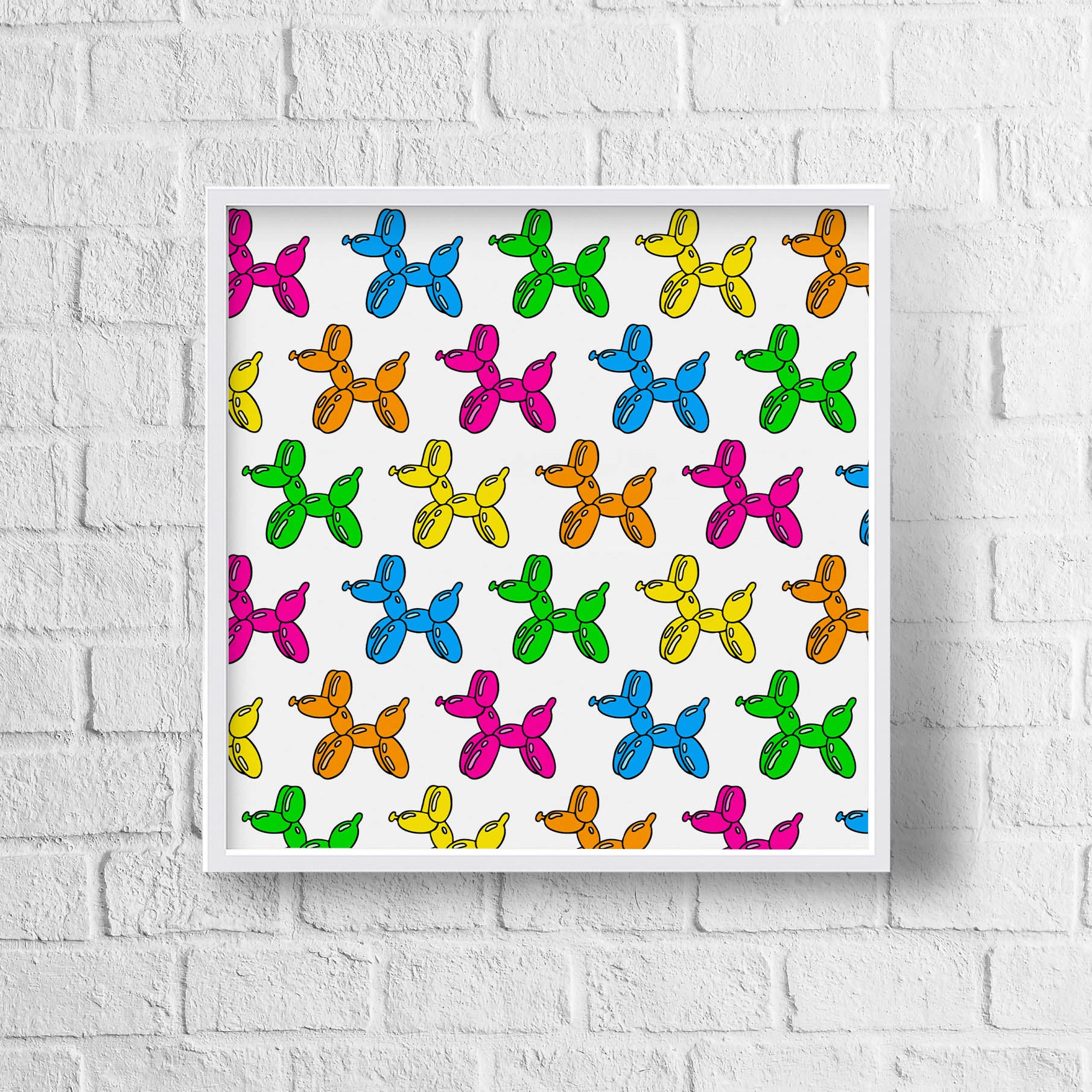 Rainbow Balloon Dog Framed Print