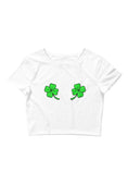 Load image into Gallery viewer, Double Shamrock Women’s Cropped Tee
