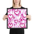 Load image into Gallery viewer, Pink & White Electric Love Framed Print
