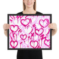 Load image into Gallery viewer, Pink & White Electric Love Framed Print
