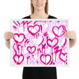 Pink & White Electric Love Framed Print