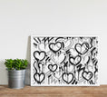 Load image into Gallery viewer, Black and Gray Electric Love Framed Print
