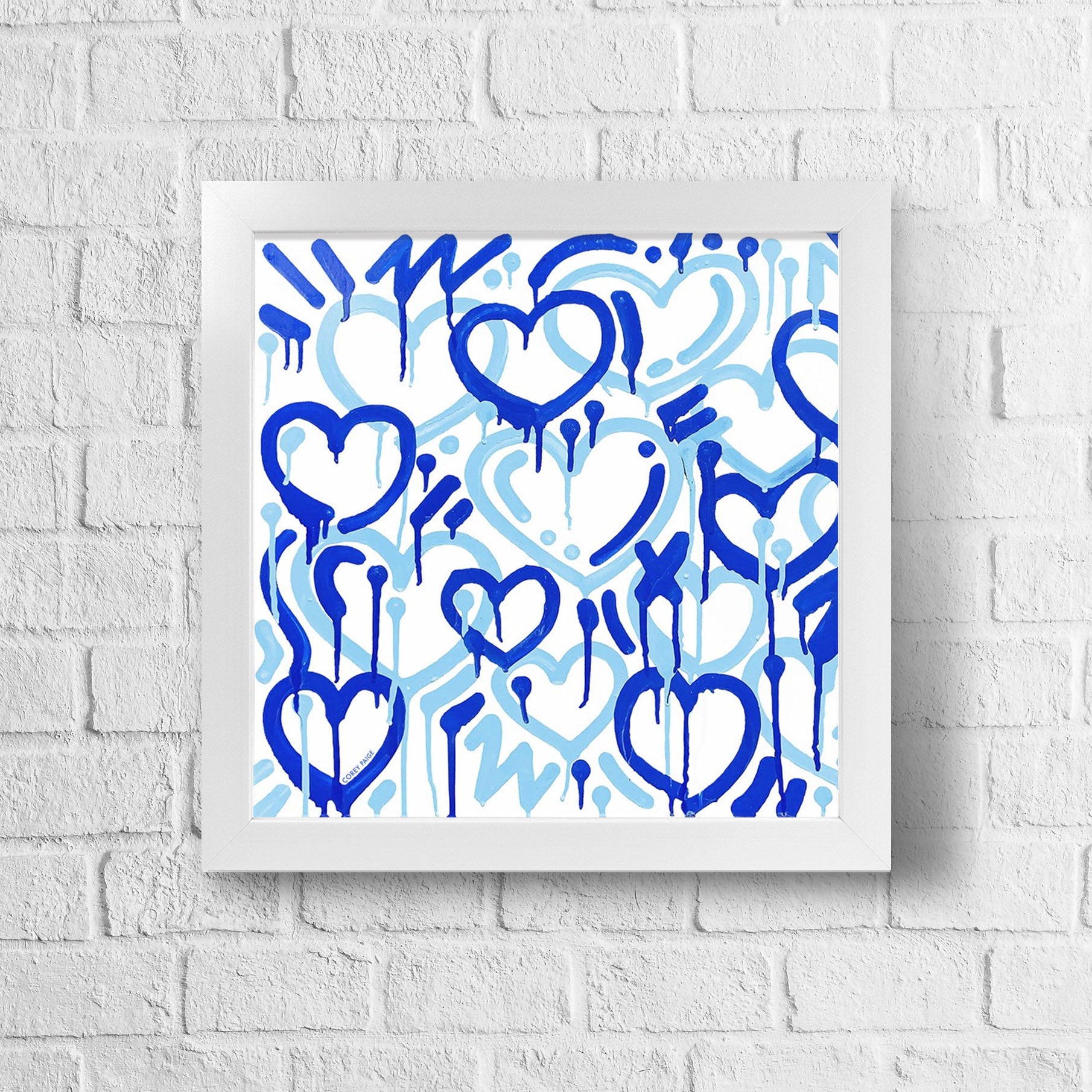 Blue Electric Love Framed Print