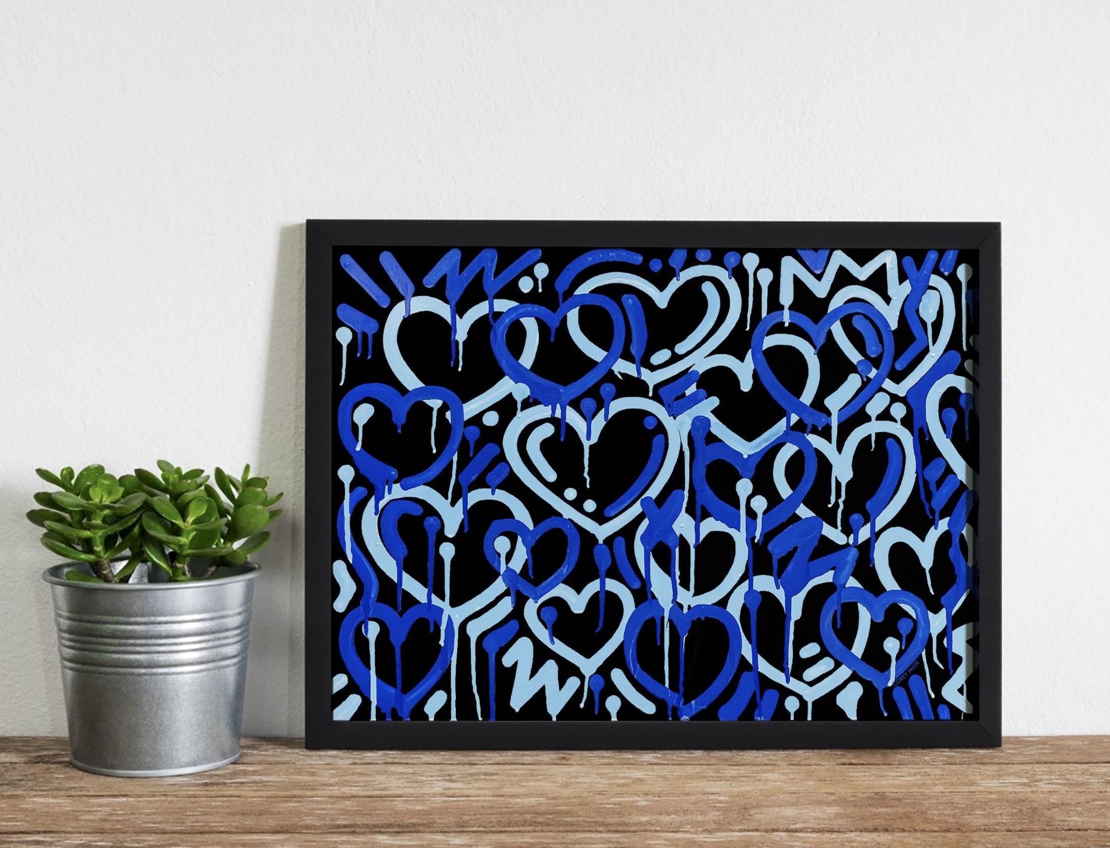 Blue Electric Love Framed Print