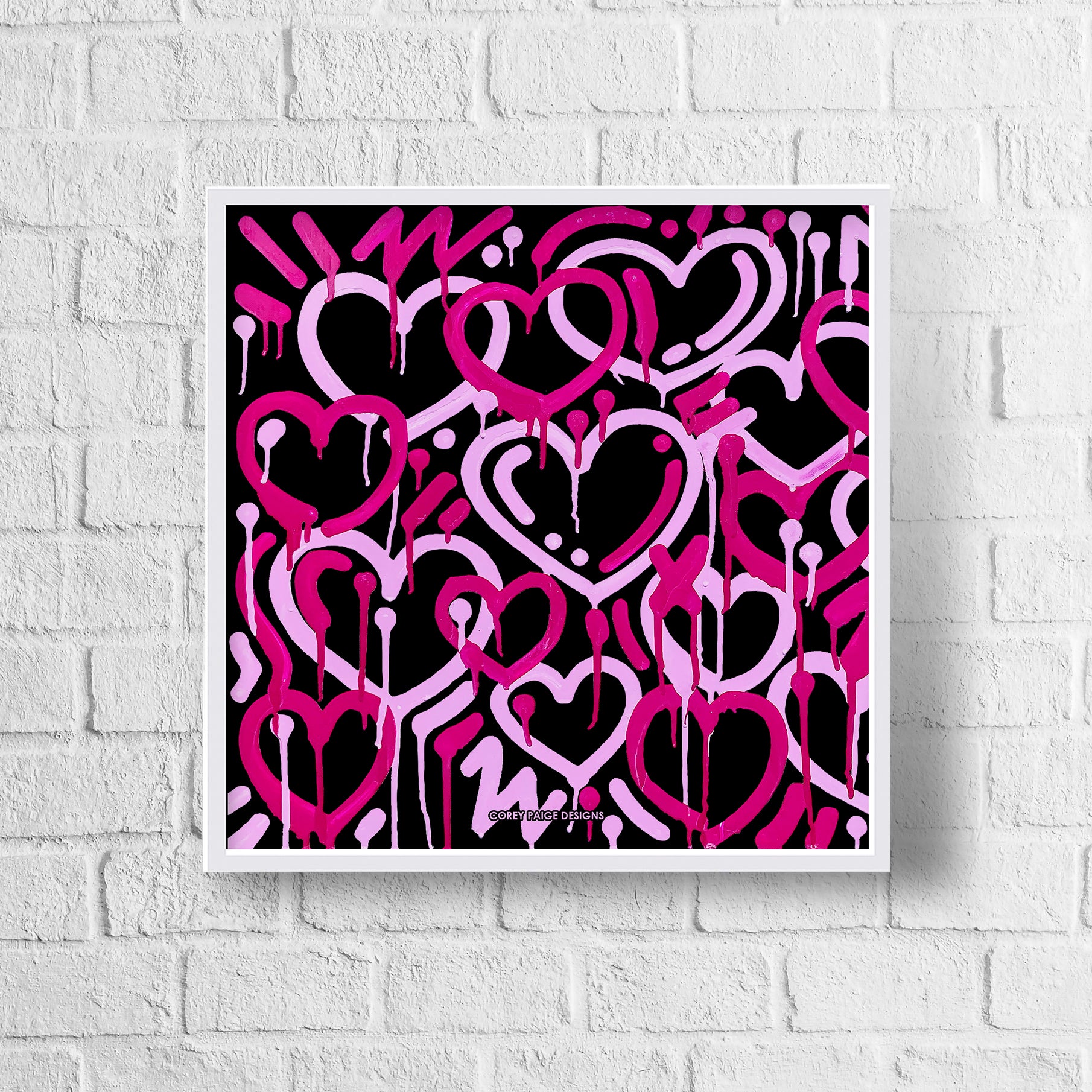 Pink & Black Electric Love Framed Print