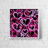 Pink & Black Electric Love Framed Print