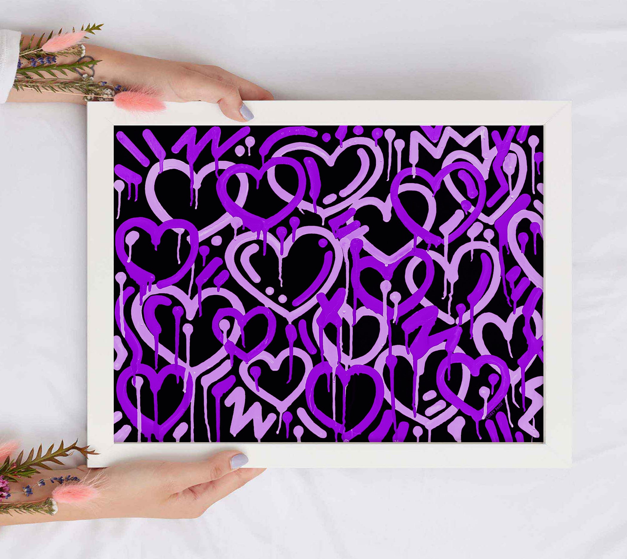 Purple Electric Love Framed Print