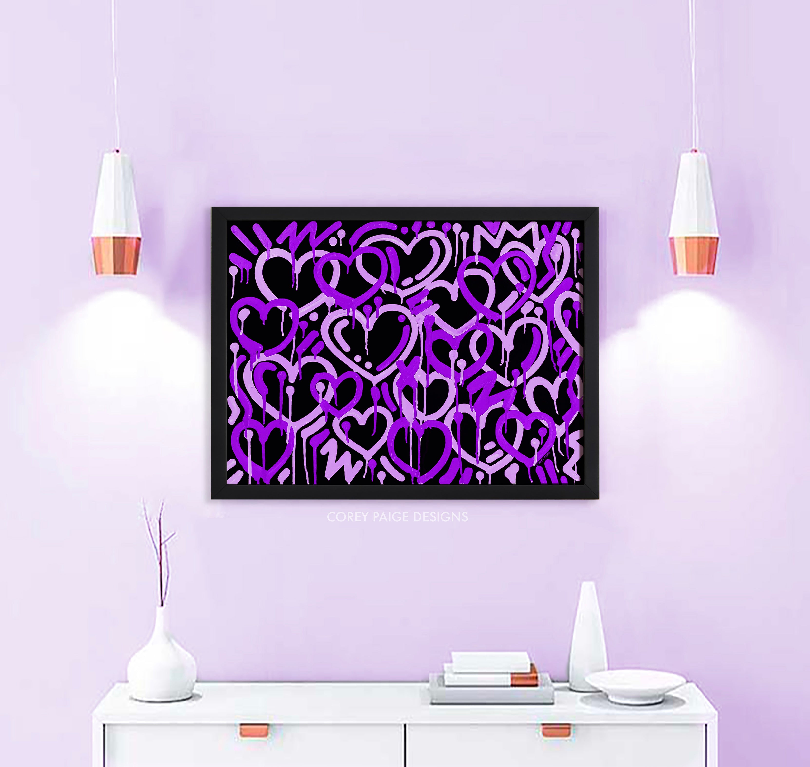 Purple Electric Love Framed Print