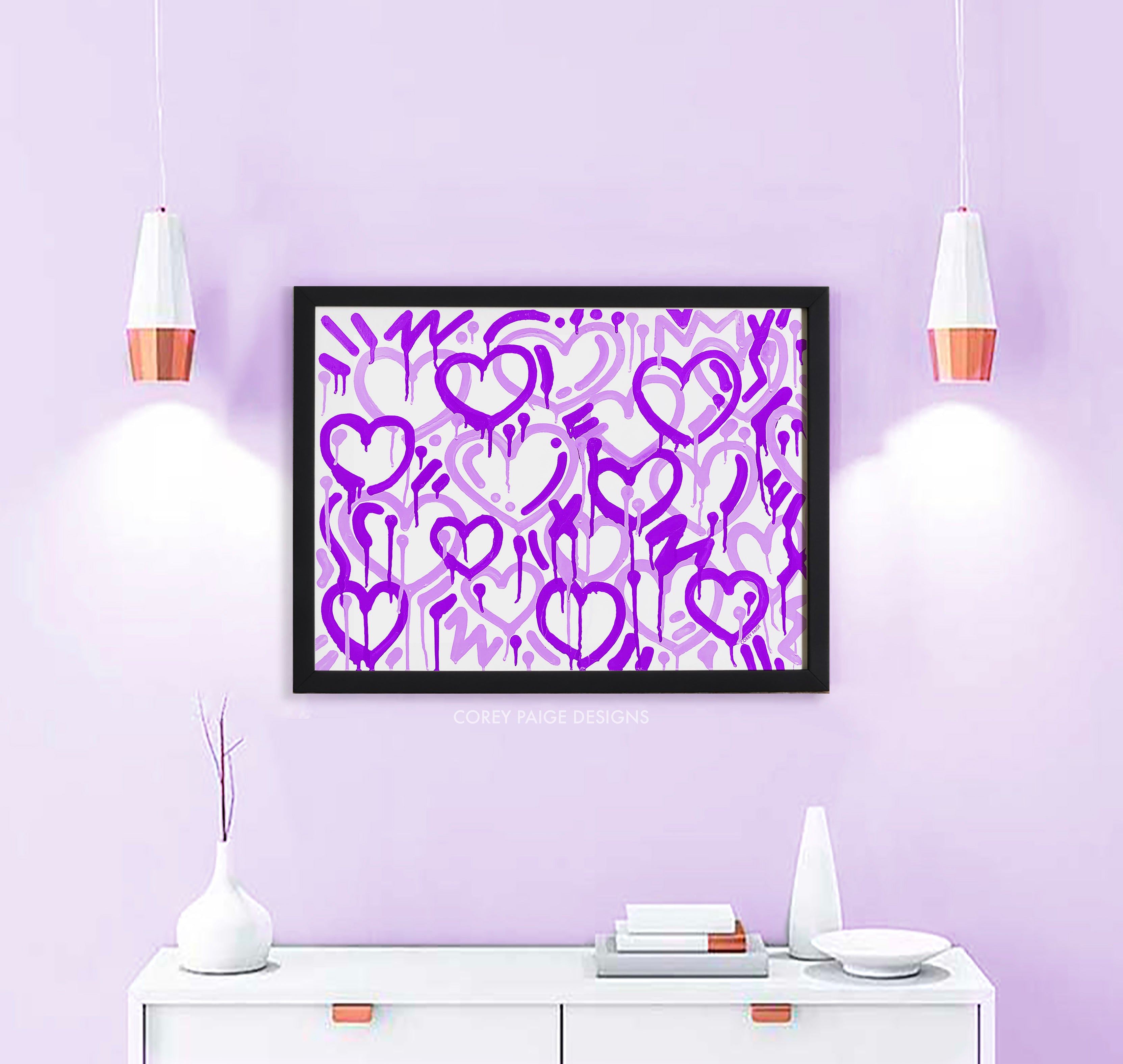 Purple Electric Love Framed Print