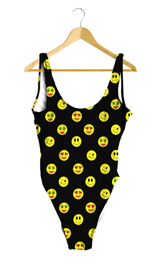 Emoji Black One-Piece