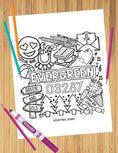 Load image into Gallery viewer, Camp Collage Coloring Sheets

