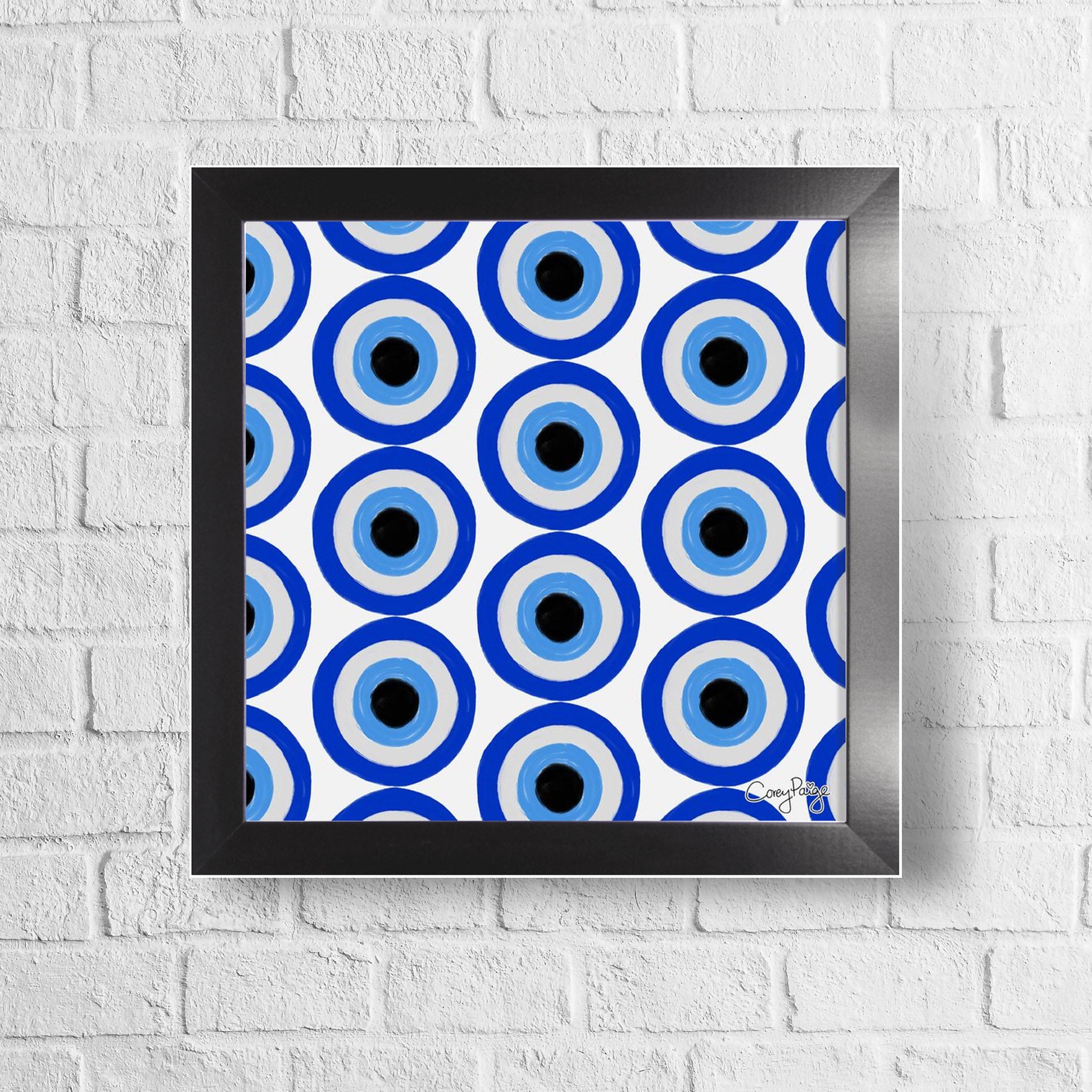 Evil Eye Pattern Framed Print