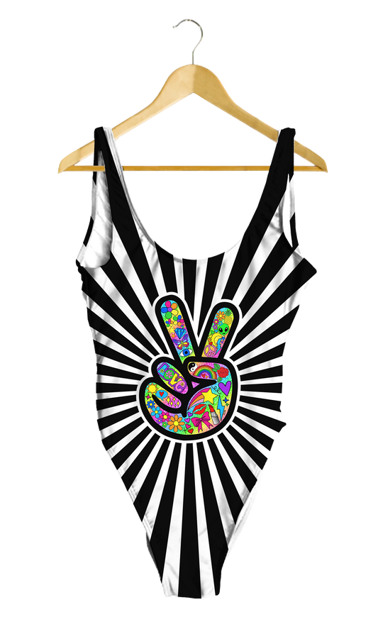 Funky Peace Sign One-Piece