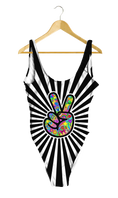Load image into Gallery viewer, Funky Peace Sign One-Piece
