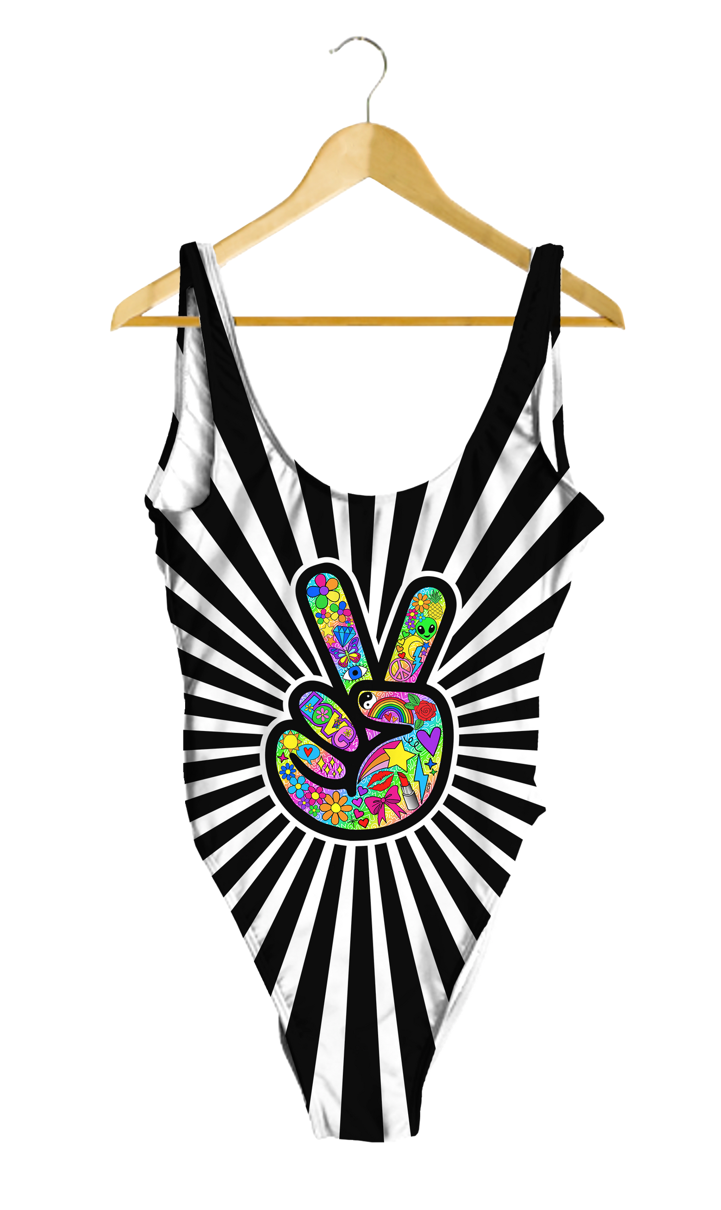 Funky Peace Sign One-Piece