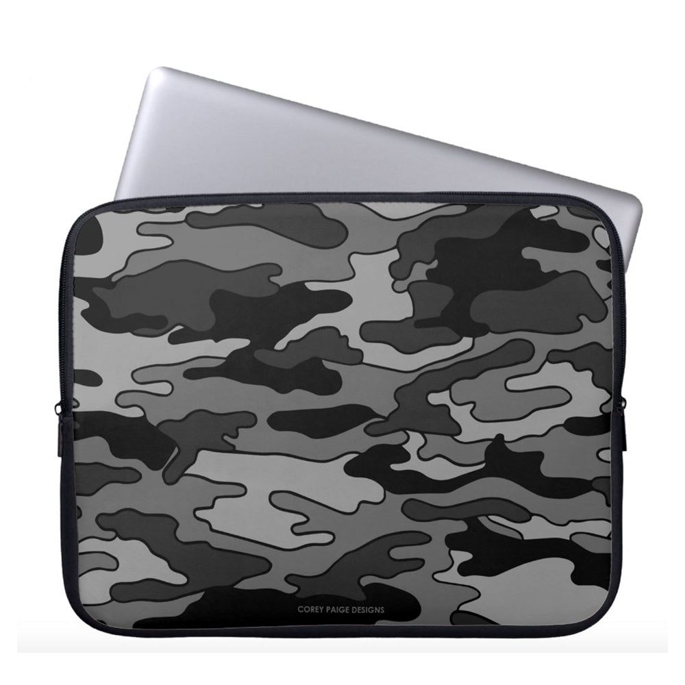 Gray & Black Camo Laptop Sleeve