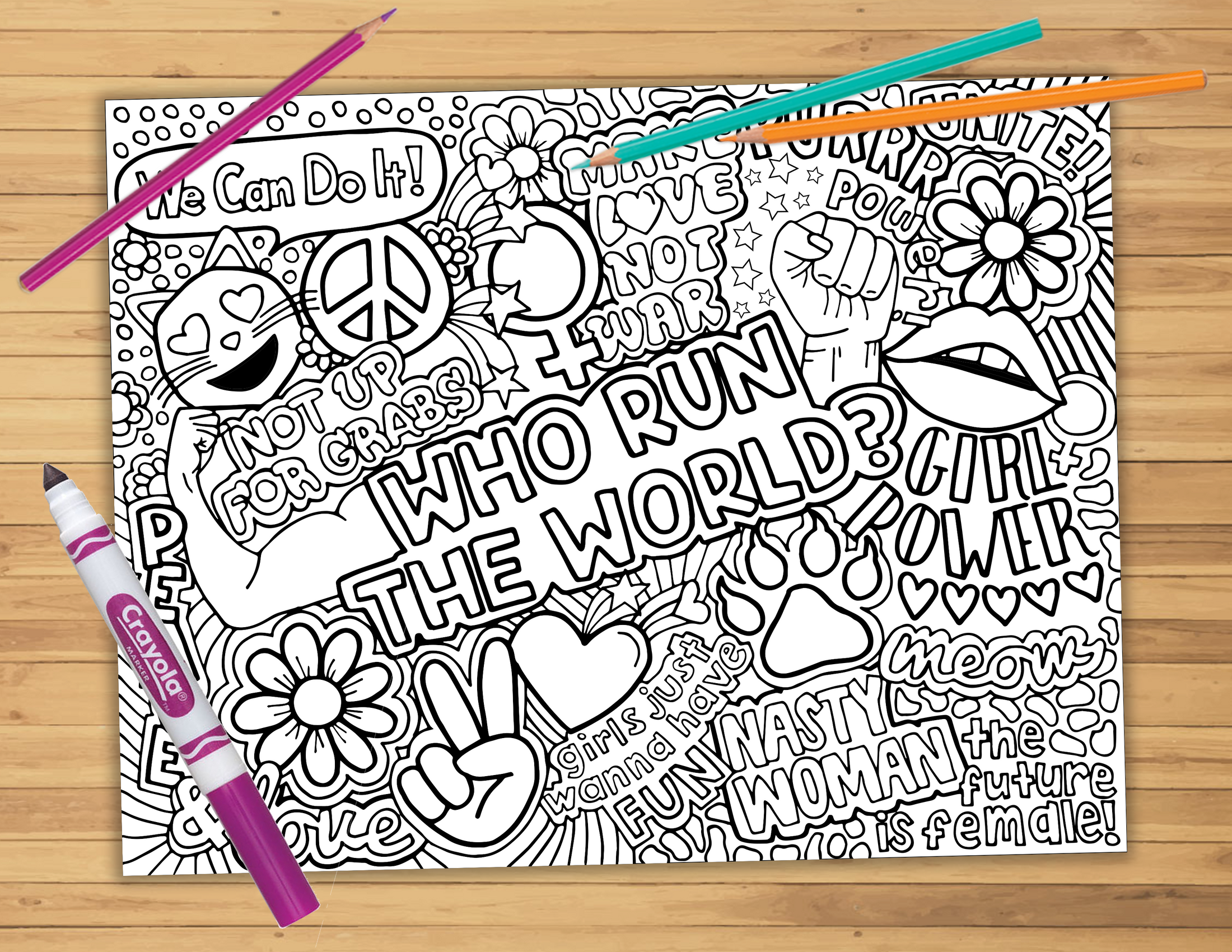 Girl Power Coloring Sheet
