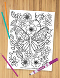 Load image into Gallery viewer, Good Vibes Butterfly Coloring Sheet
