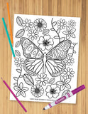Good Vibes Butterfly Coloring Sheet