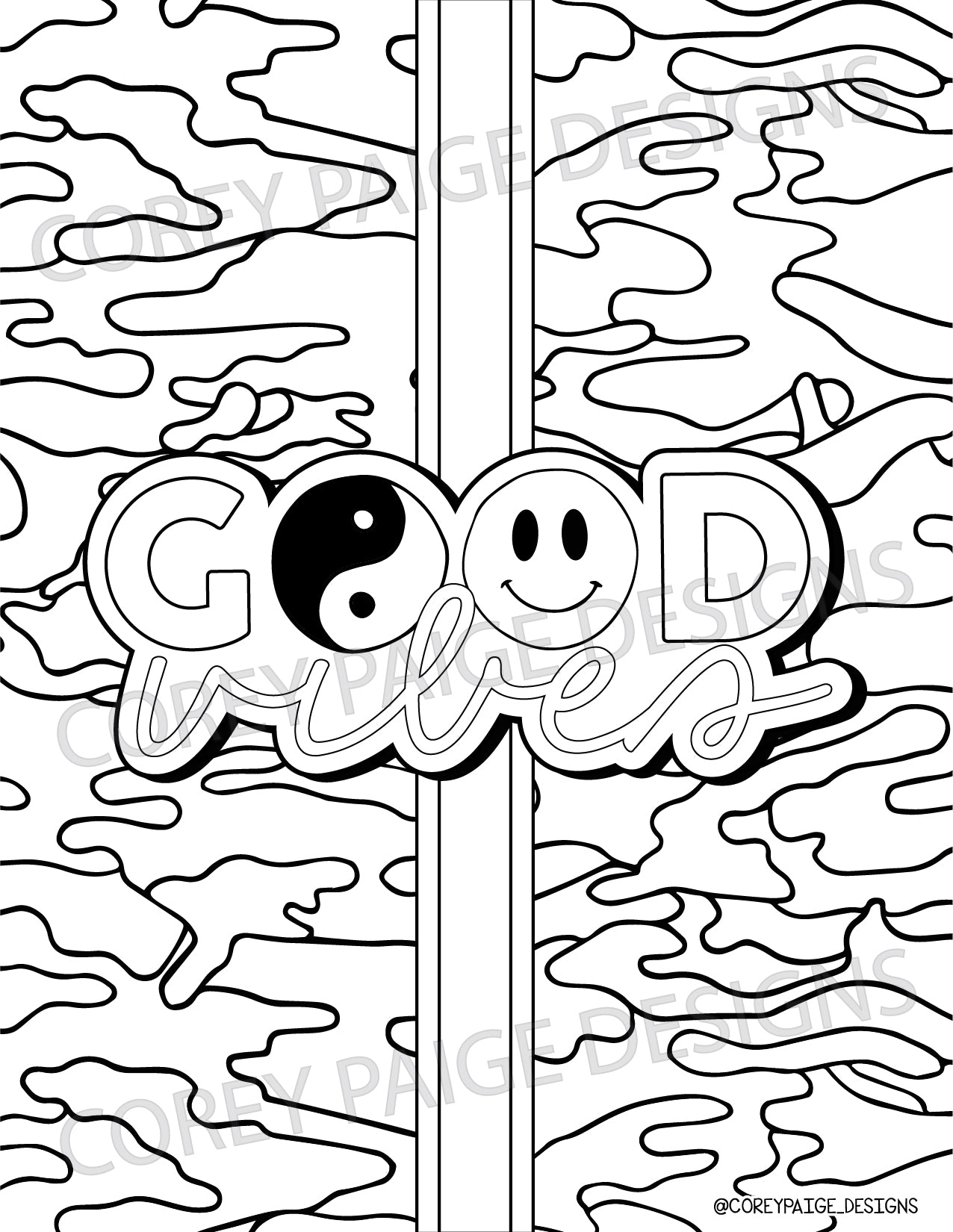 Good Vibes Camo Stripe Coloring Sheet