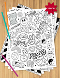 Good Vibes Coloring Sheet Pack