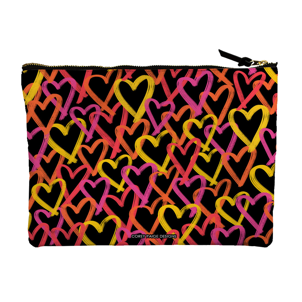 Graffiti Hearts Accessory Pouch