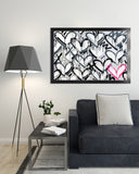 Gray Graffiti Accent Heart Framed Print