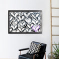 Load image into Gallery viewer, Gray Graffiti Accent Heart Framed Print
