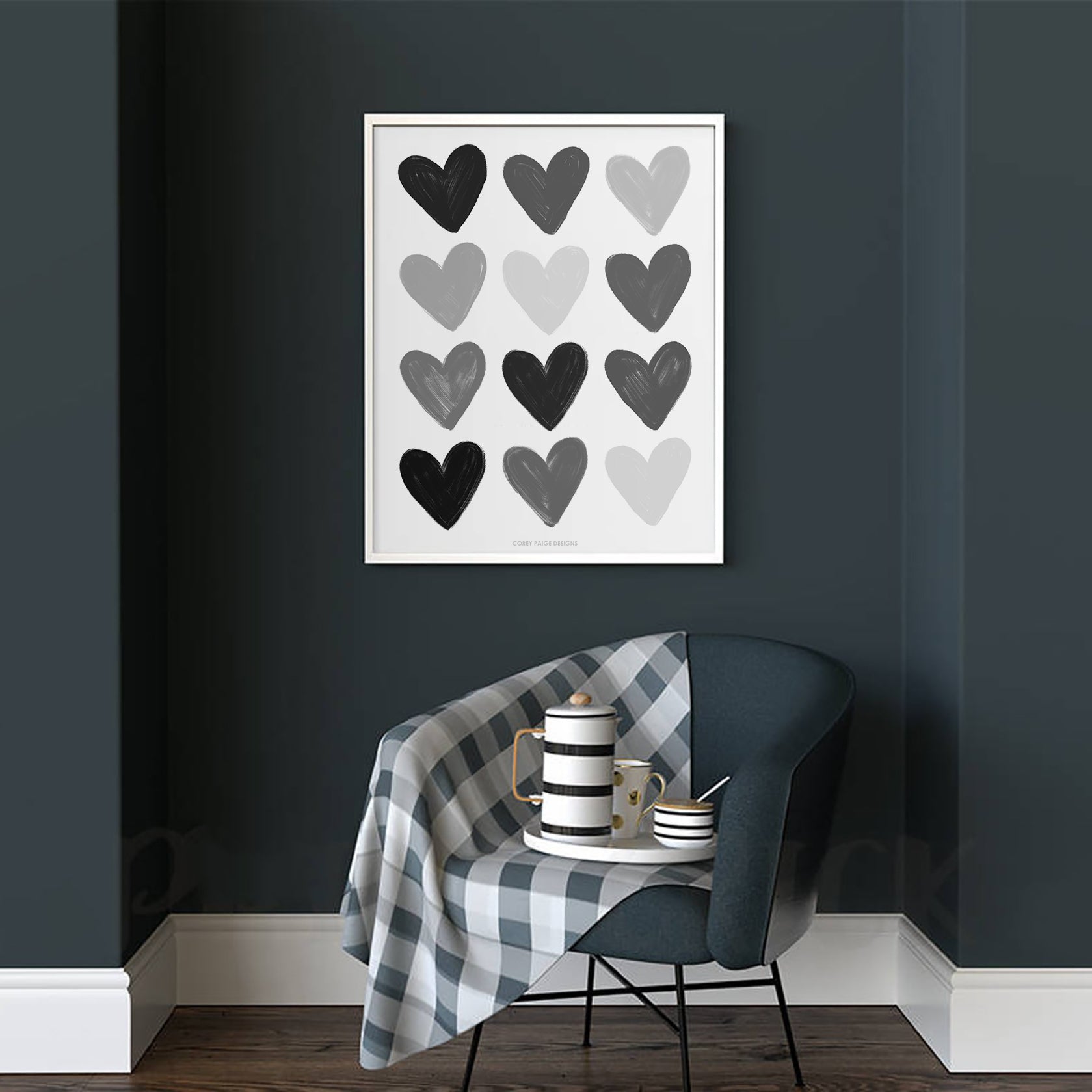Painted Hearts Framed Print