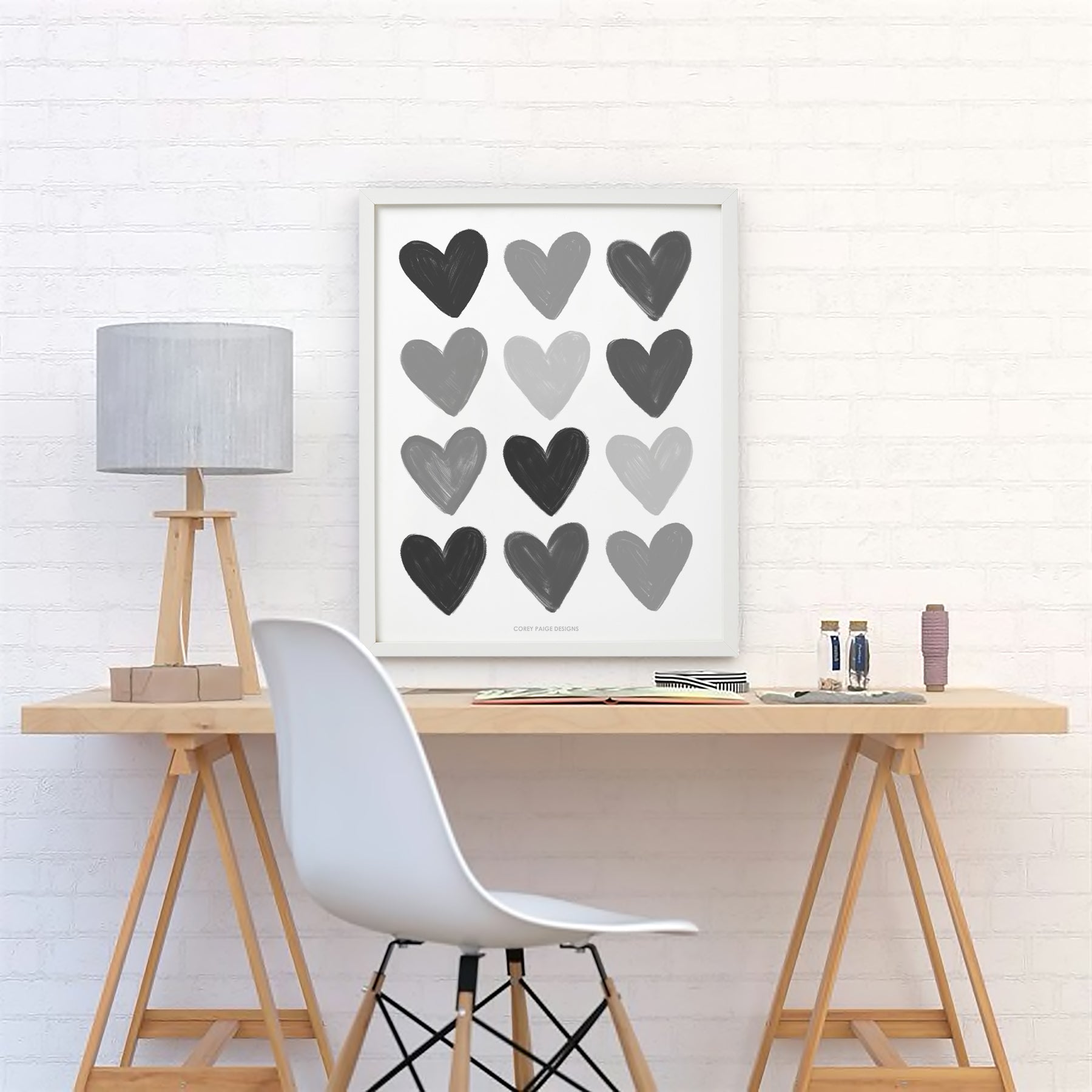 Painted Hearts Framed Print