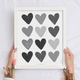 Painted Hearts Framed Print