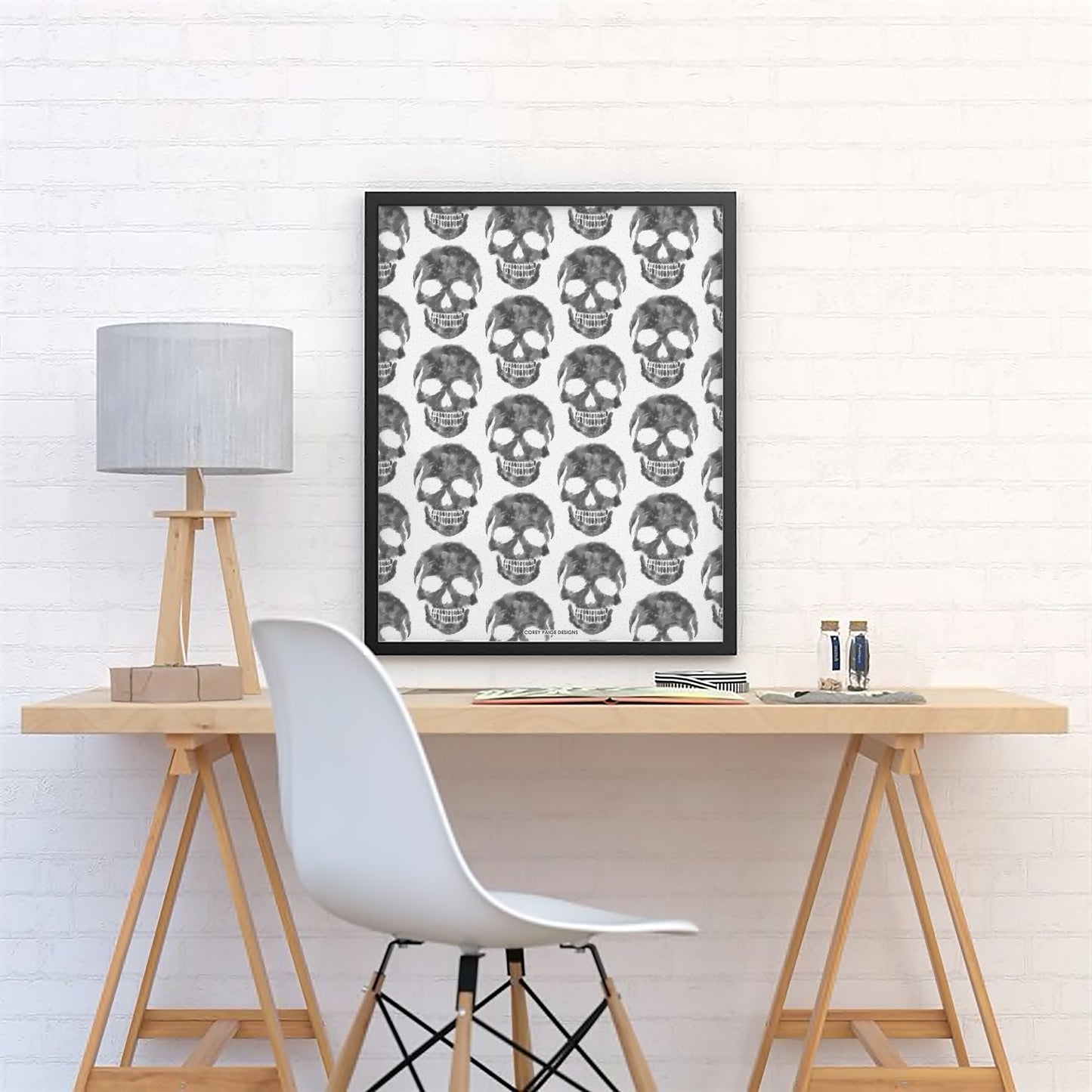 Skull Pattern Framed Print