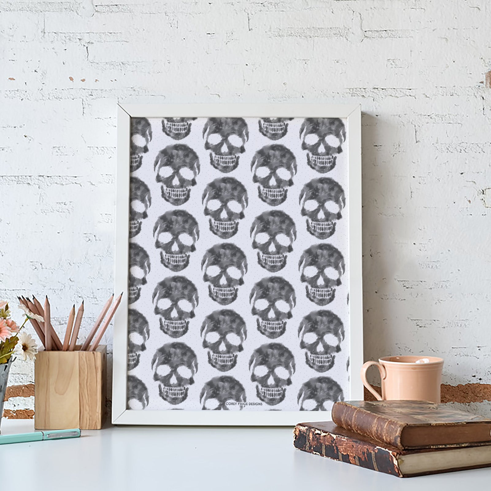 Skull Pattern Framed Print
