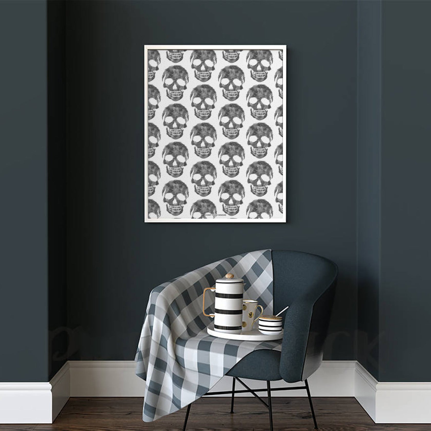Skull Pattern Framed Print