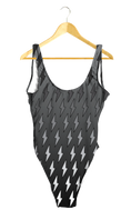 Load image into Gallery viewer, Gray Ombre Lightning Bolts One-Piece
