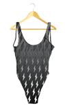 Gray Ombre Lightning Bolts One-Piece
