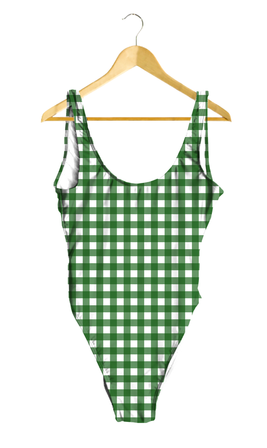 Green Gingham One-Piece