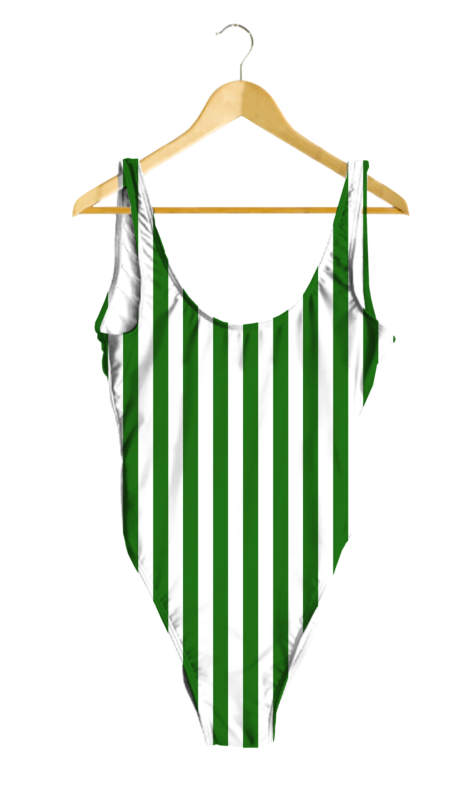 Green & White Striped One-Piece