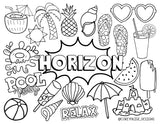 Sunrise Day Camp Coloring Sheet Pack