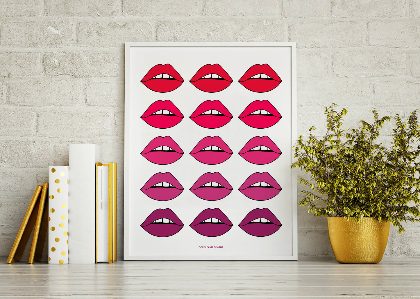 Ombré Lips Framed Print